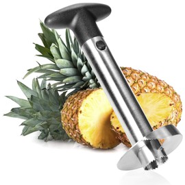 com-four® Pineapple Cutter 3 in 1 - Stainless Steel Pineapple Peeler Dishwasher Safe - Pineapple Corer - Pineapple Corer with Sharp Blade (Pack of 01 - Pineapple Cutter)