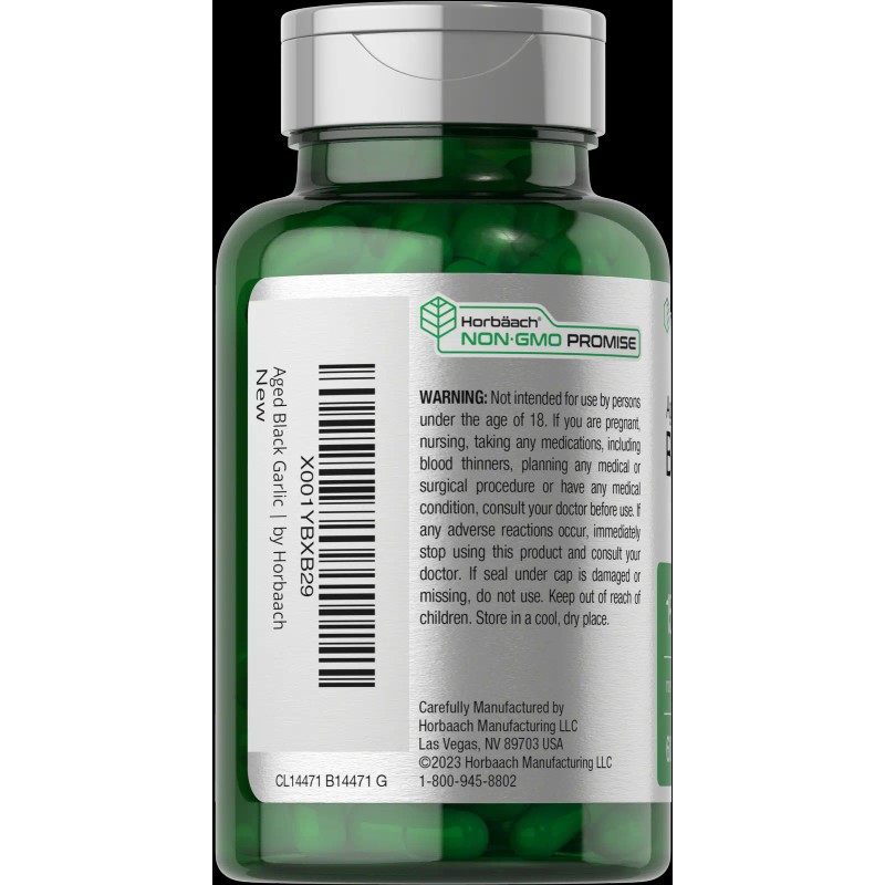 Horbäach Aged Black Garlic 1500 mg | 60 Capsules |