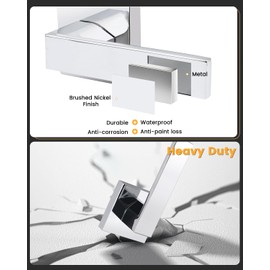 Gobrico 6Pack Privacy Levers in Polished Chrome/Square Bed Bath Door Handles/Interior Door Locksets