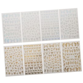 Healeved 8sheets Butterflies Nail Decals Nail Art Stickers for Creative Manicure Designs Easy to Apply Remove for Parties and Events