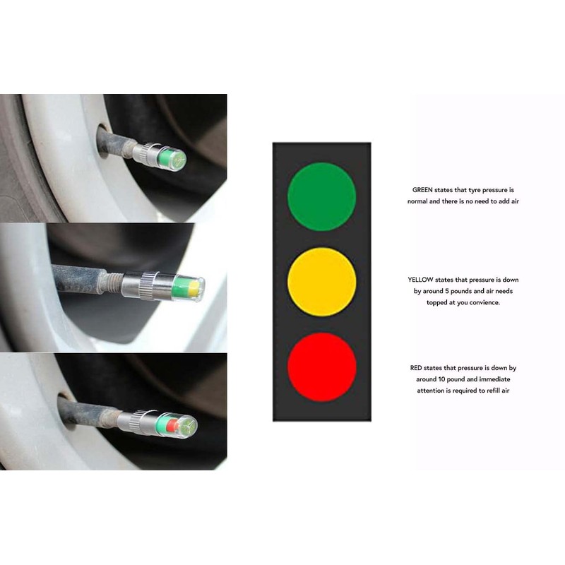 Hyfive Tyre Pressure Monitor Caps Indicators 4 Caps 32PSI 3
