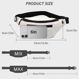 Energather Fanny Packs, Waterproof Waist Bag Pack Belt Bag with Adjustable Strap for Men and Women, Compact Cross Body Fanny Pack with Multi-Pockets for Running, Walking, Hiking (Black)