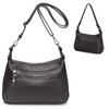 YALUXE Genuine Leather Shoulder Bag Medium Size Handbag Purse Multi