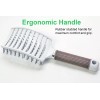 UltimateBrush White Hair Brush Anti Static Curved Vented Styling Detangling