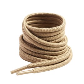 VSUDO 39 Inches Round Khaki Boot Laces, 5/32" Diameter Shoe Laces for Boots, Heavy Duty Work Shoestrings, Hiking Shoelaces for Men or Women (2Pairs-Khaki-100CM)