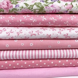 7Pcs 20" x 20" Cotton Fabric DIY Making Supplies Quilting Patchwork Fabric Fat Quarter Bundles DIY for Quilting Cotton Patchwork Cushions(Peony)