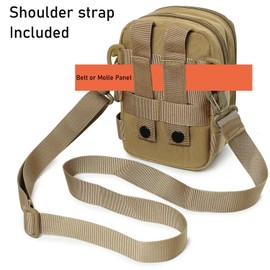 Tactical Molle Phone Pouch EDC Utility Belt Pouch Waist Bag with Shoulder Strap (OD Green)