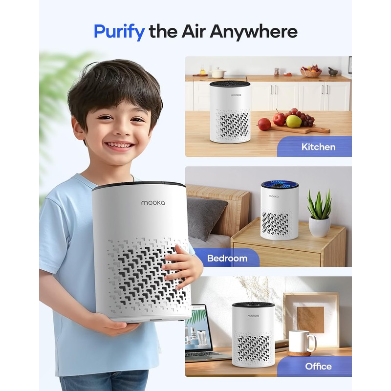 Air Purifiers for Bedroom Home, MOOKA HEPA Air Purifier for