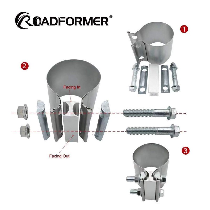 Roadformer 4" Butt Joint Exhaust Clamp - Aluminized Steel for