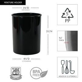 Reston Lloyd Small Utensil Holder, Multipurpose Crock, Utensil Holder, Silverware Holder, Black