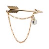 Knighthood Brooch Lapel Pin for Men Golden Arrow with Hanging