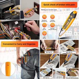 Magik 2-4 Pcs Electric Voltage Detector Pen Non-Contact Test Pen AC Sensor 12-1000V (Orange, 4 Pack)
