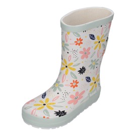 KOEL Barefoot Wellie Bare Multi Wellington Boots White Flowers, White Flowers