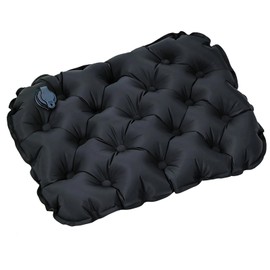 RJFUJP Airplane Seat Cushion, Foldable and Portable Inflatable Seat Cushion, Comfortable Decompression, Suitable for Outdoor Offices, Sports Venues, Stands, Airplanes, Cars, Etc (Black)