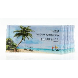 TRAVELWELL Cleanings & Make-Up Remover Wipes Individually Wrapped 500 Count per Package Nartural Fresh Aloe Acohol Free Travel Packs Elderly Bathing Hotel Toiletries Amenities Landscape Series