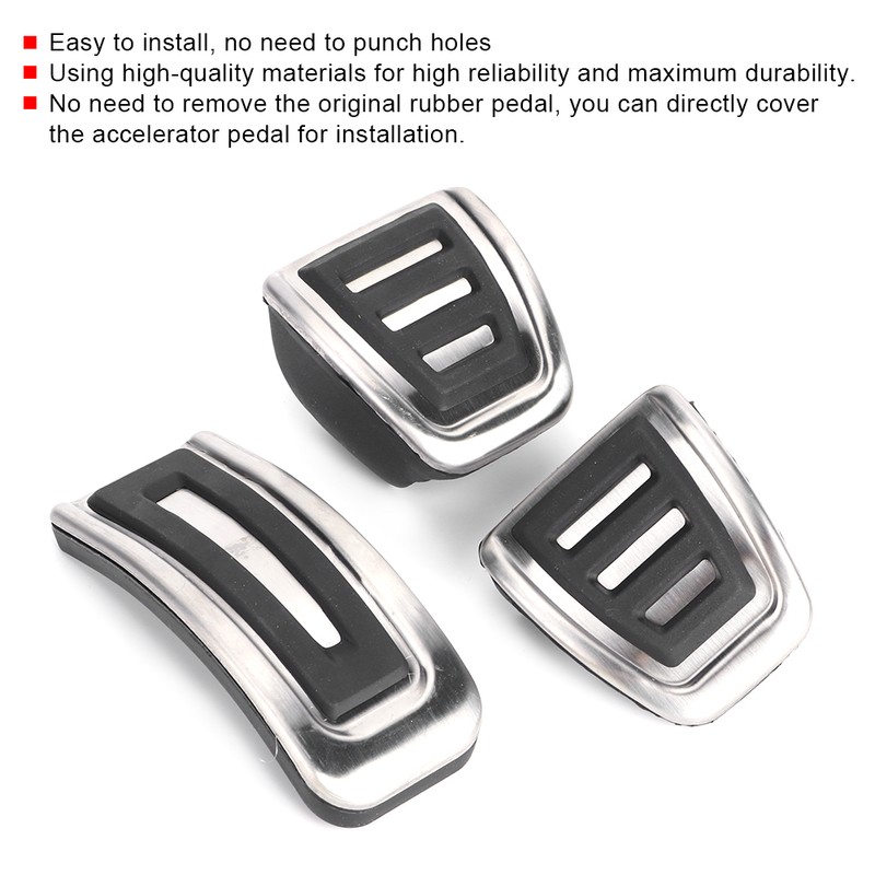 3Pcs Set Anti Skid Accelerator Brake Pedal Pads Kit Car