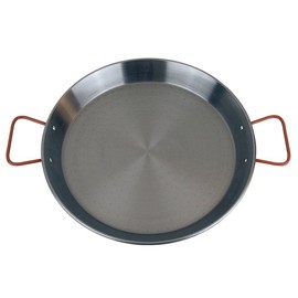 Magefesa® Carbon - paella pan 17 in - 42 cm for 10 Servings, made in Carbon Steel, with dimples for greater resistance and lightness, ideal for cooking outdoors, cook your own Valencian paella