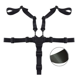 5 Punkt Kinderschutz Gurt, Verstellbarer Drehbar Haken Baby Sicherheitsgurt für Kinderwagen-Hochstuhl, Kinderwagen Buggy (Schwarz)