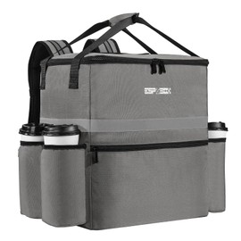 ESPXBOX ESPXBOX Insulated Food Delivery Backpack with Cup Holder - Perfect for Uber Eats, Doordash & Postmates. Leakproof and Reflective Gray Bag for Hot/Cold Food Delivery on Bike.