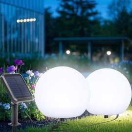 Outdoor Globe Light 2 Pack Solar Waterproof Garden Pathway Lights Outdoor Lights for Yard Patio Walkway Landscape In-Ground Spike