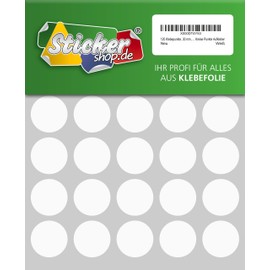 120 Klebepunkte, 30 mm, weiß, aus PVC Folie, wetterfest, Markierungspunkte Kreise Punkte Aufkleber