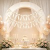 2Strings 16Pcs Ivory White Bow Garland Banner Pre-Strung Satin Ribbon