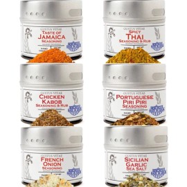 Gustav Vitae Global Chicken Air Fryer Seasoning Set - Artisanal Spice Blends Six Pack