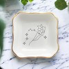 BAT TRANG Zodiac Jewelry Dish, Aquarius Trinket Tray, Horoscope Ring