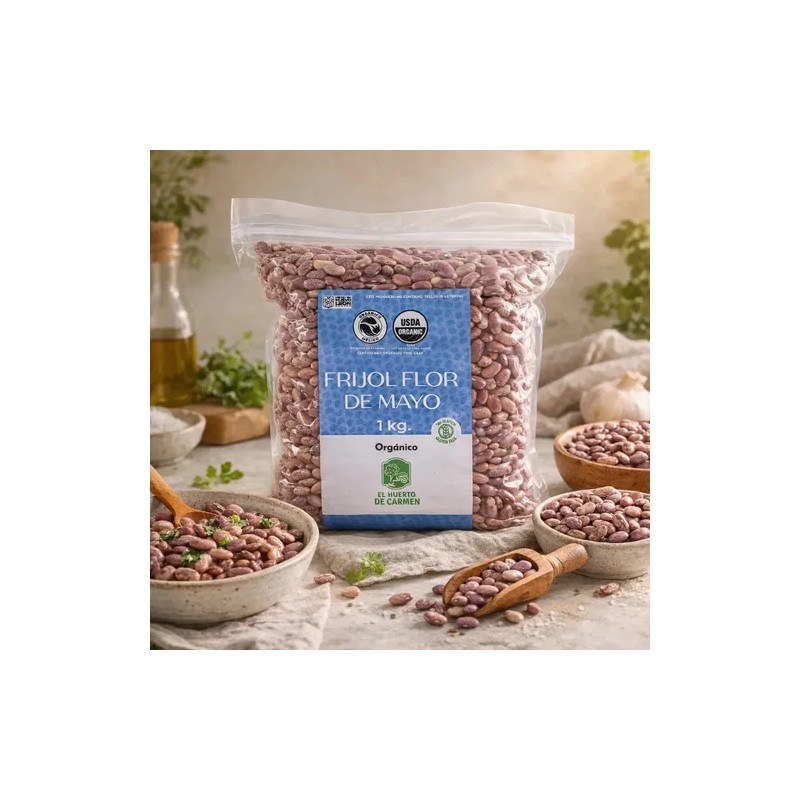 Frijol Flor De Mayo Orgánico 1 Kg Huerto De Carmen