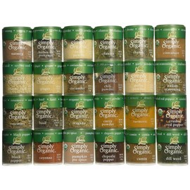 Simply Organic Spice Set Bundle with Pumpkin Pie Spice, Nutmeg, and Spices (24 Spices)