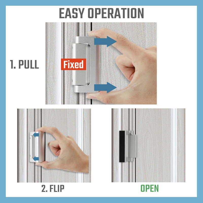 GreaTalent 6PACK Home Security Door Reinforcement Lock Childproof, Add High