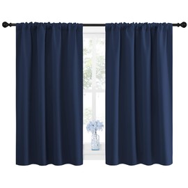 NICETOWN - Cortinas opacas con bolsillo para cortinero (106.7 cm de ancho x 114.3 cm, 160 cm y 213.4 cm de largo, 2 paneles)