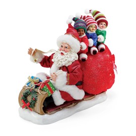 Department 56 Possible Dreams Santa Christmas Traditions Downhill from Here Figurine, 9 Inch, Multicolor