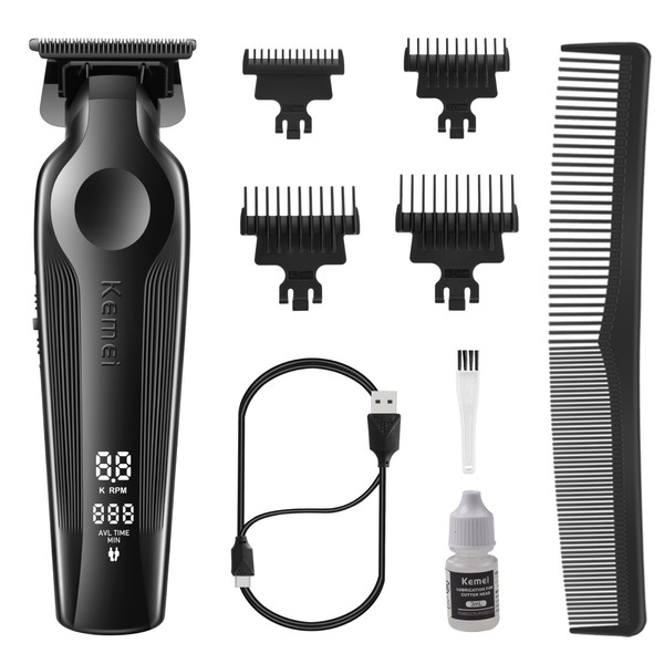 KEMEI Hair Trimmer for Men, Zero Gapped Cordless Hair Clippers