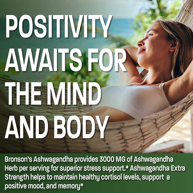 Bronson Ashwagandha Extra Strength 3000 mg Stress & Mood Support