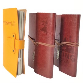 ACECARE Hunting Diary Leather Journal Set of 3 – Refillable Vintage Travel Writing Diaries for Hunting Adventures, Hunting for Huntsman & Elk Hunting Log Book – PU Notebook Hunting Gifts for Men Designed for Huntsman to Record Hunt Details