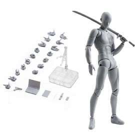 Blank Drawing Mannequin Body Kun Model, Action Figuarts with Various Gestures for Sketching, Painting, Drawing, Model Stands, Artists' Manikins, Funny Accessories Kit (Gray)