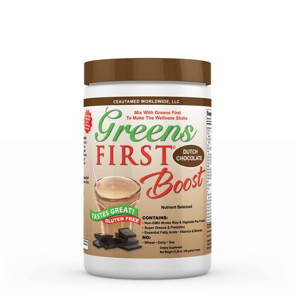 Greens First Boost, Plant-Based Protein Powder, Dutch Chocolate, 12.28 Ounces