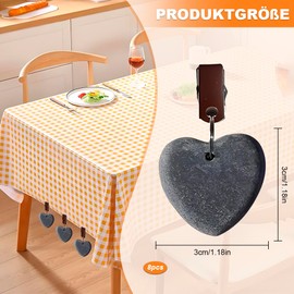 LYSPBAO Tischdeckenbeschwerer, Tischdeckenhalter, Tischtuchbeschwerer, 8 Stück Anhänger aus Marmor in Herzform – Elegante Tischdecken-Accessoires für Party Picknick Hochzeiten Wohnkultur & Deko