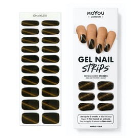 MOYOU LONDON Semi Cured Gel Nail Strips - 20 Pcs. Nail Wraps for Salon-Quality Manicure - Works with Any UV Nail Lamp - Easy to Apply, Trim, & Remove Gel Nail Stickers