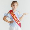 Winner Satin Sash Party Accessory, Red And Gold Winner Satin