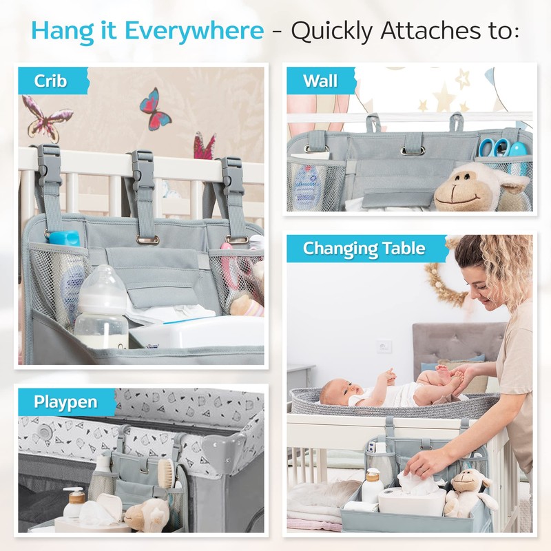 XL Hanging Diaper Caddy Organizer – Reinforced Diaper Stacker for
