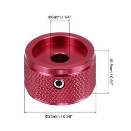 sourcing map 2 Pcs Aluminium Potentiometer Knobs, 1/4" (6mm) Universal Volume Tone Control Knobs for Guitar, Bass, Diamond 5/8" Red