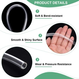 M METERXITY Tubing Carburetor Fuel Vent Line, 6mm(0.24") ID 8mm(0.31") OD 2m(7') Long Polyurethane Gas Oil Tube for ATV/Go Kart/Dirt Bike, Universal Petrol Pipe Replacement [Clear]