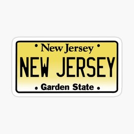USA All State License Plate Sticker |Vinyl| Decal Wall Laptop Waterbottle Sticker 5"x3" (New Jersey)