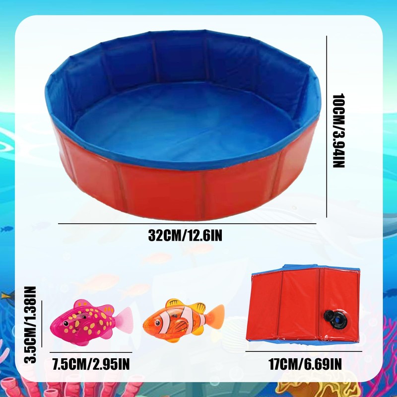 Robo Fish, Robotic Fish Toy with Cat Pool, Swimming Fish