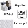 Rotho Country Rattan Effect Storage Box, 18 Litres, Plastic (Polypropylene),