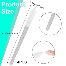 Limas De Uñas De Diamante De Doble Cara De Acero Inoxidable Con Punta Afilada, Limas De Metal Para Uñas Naturales, Manicura Y Pedicura, Herramientas P