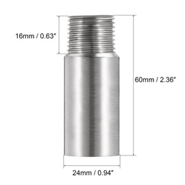 Recogwood Shower Head Extension Arm, 2.36 Inch Shower Arm Extender G 1/2 Inch Stainless Steel Shower Arm Extension Round Pipe for Bathroom Accessory (6cm)