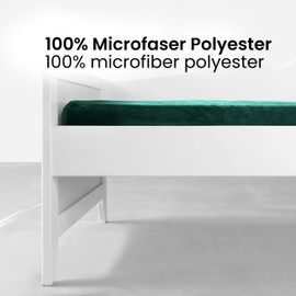 BaSaTex Cashmere Touch Plush Premium Children's Fitted Sheet Super Soft Fluffy Winter Fitted Sheet Nicky Teddy Warming Bed Sheet 70 x 140 cm Colour: Dark Green